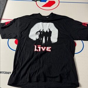 Black Graphic Band T-Shirt - LIVE